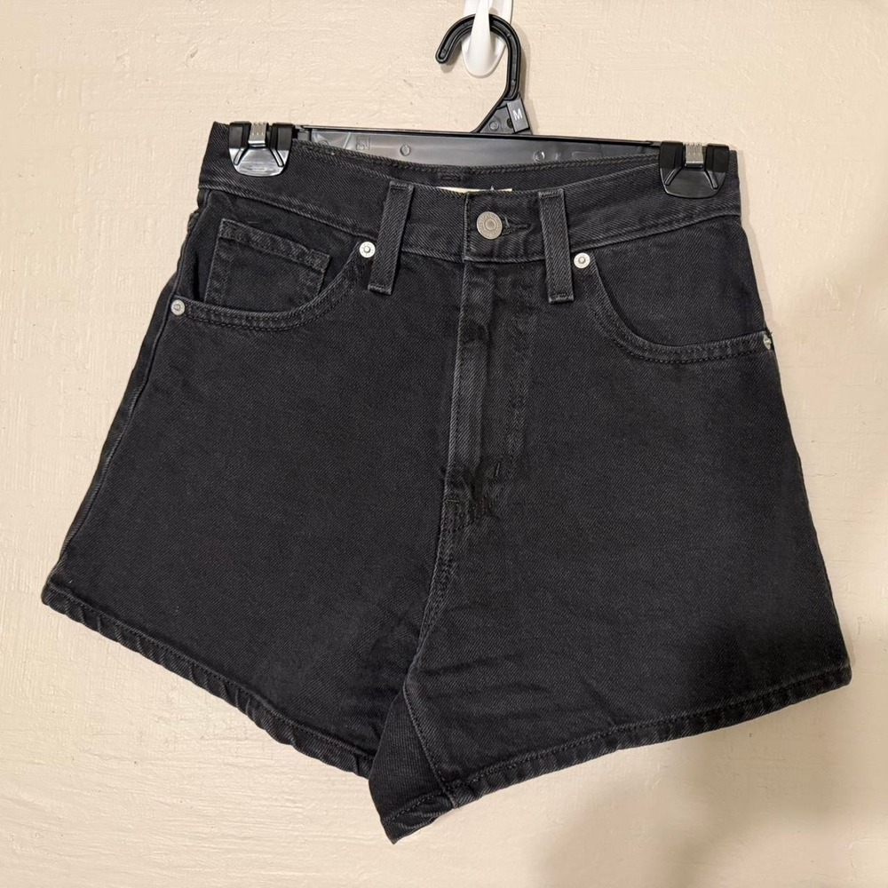 Levi's Black High-Waist Mom Shorts Size 24